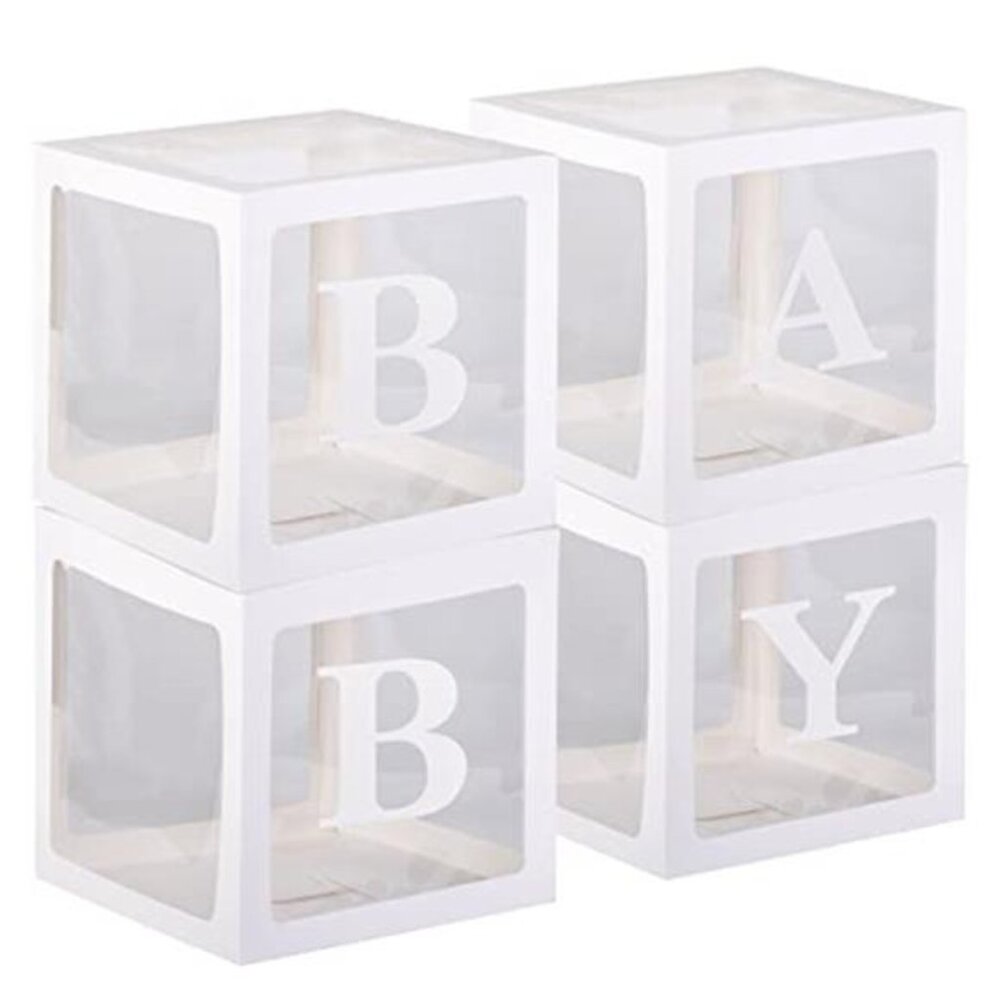 Clear Baby Shower Boxes with Letters BABY Party Decorations Gender Reveal Birthd